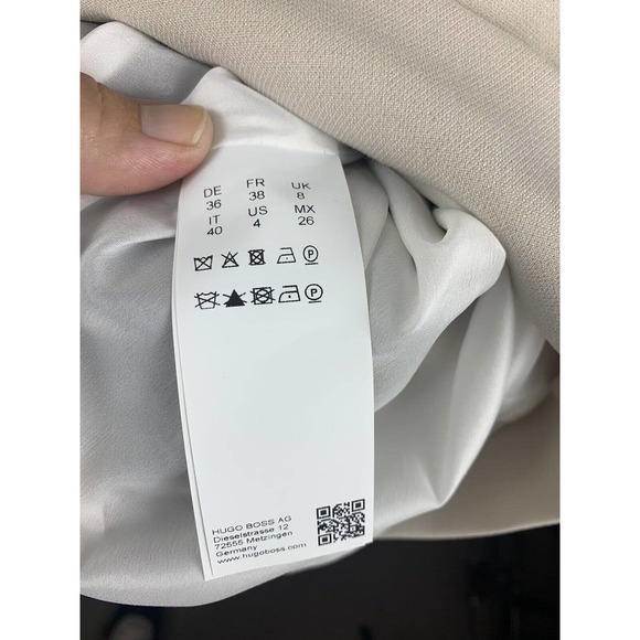 NWT Hugo Boss Dikrysa Color Block White Black & Tan Sheath Dress Size 4, NEW! - Picture 10 of 11